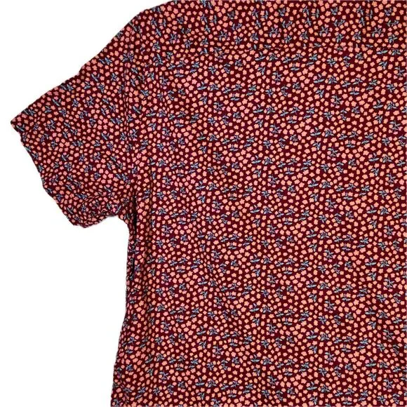 Bonobos Men Shirt Large Red Floral Stretch Slim Fit Short Sleeve Button-Up M528 - Picture 12 of 13
